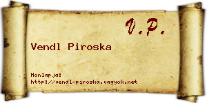 Vendl Piroska névjegykártya